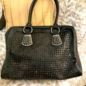 Black Crystal Studded Bag - Carry-on/Overnigher/Purse